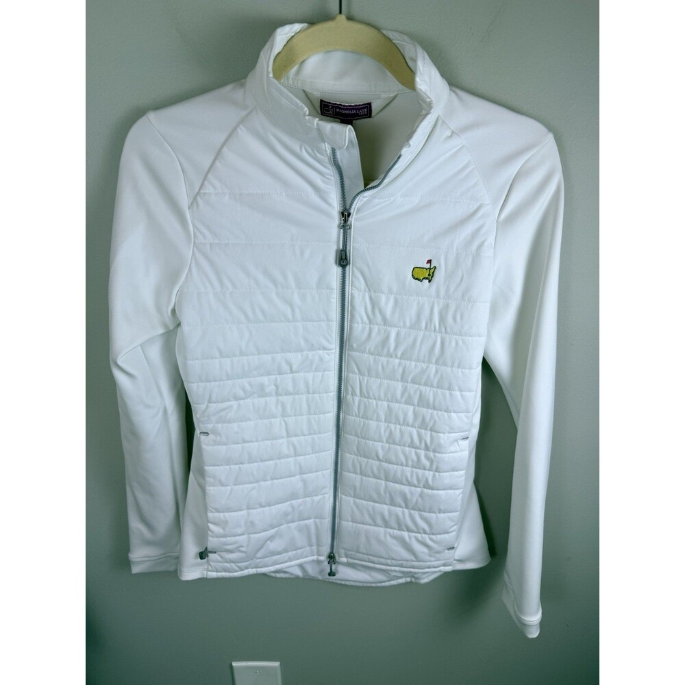 Magnolia Lane Tech Masters Women Quilted Puffer Jacket White NWT Golf Augusta